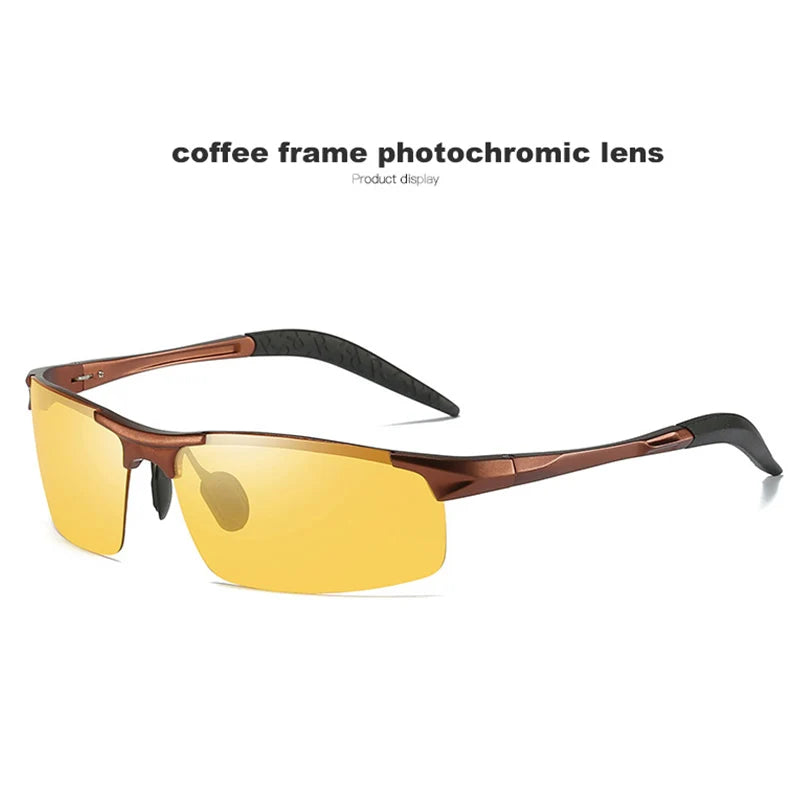 Aluminum Magnesium Photochromic Polarized Sunglasses UV400 Night Vision Driving Glasses for Men Women