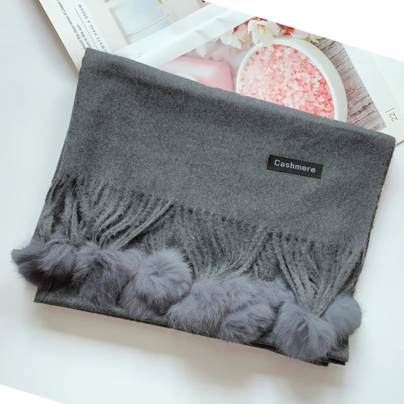 Autumn Winter Warm Cashmere Scarf Dot Pattern Long Tassels Women Thicken Wrap Shawl Lady muffler Wool Pashmina