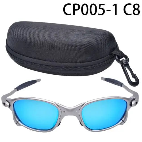 Polarized UV400 Road Bike Cycling Sunglasses – Silver Metal Frame Fishing Riding Eyewear