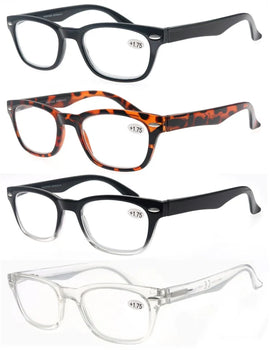 Reading Glasses for Men Sun Readers Comfort Spring Hinge Square Frame Readers for Women Tortoise Black +1.0+1.5+2.0+2.5+3.0+1.75