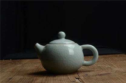 Longan celadon, small teapot, ice crack glaze, ceramic