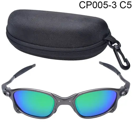 Polarized UV400 Cycling Sunglasses – Black Metal Frame Fishing Riding Bicycle Eyewear