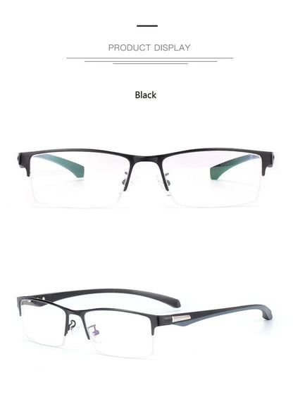 Multifocal Reading Glasses Half Frame Men Metal Progressive Bifocal Anti Blue Ray Presbyopia Eyewear 1.0 2.0 3.0