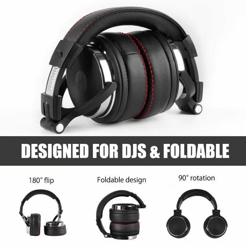 Foldable Over-Ear Wired Headphone For Phone Computer PC Professional Studio Pro 30 50 Monitor DJ Headset Gaming Earphone