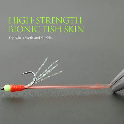 Fishing Hook Saltwater Bionic String Hooks Rigs Luminous Beans Strong Bait Sea Fish 6 Pcs  Fish Hooks