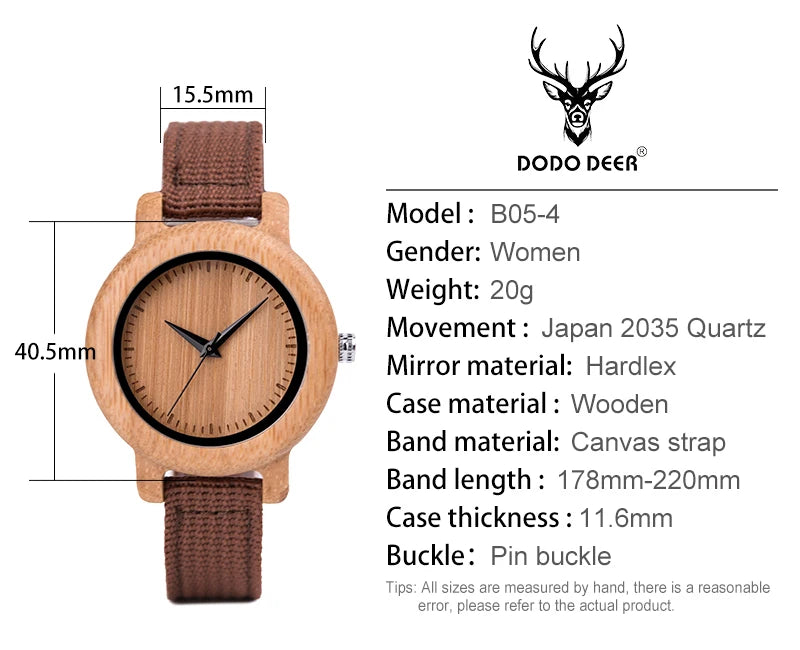 Bamboo Wooden Quartz Wristwatch for Lover Nylon Strap Couple Customize Watches