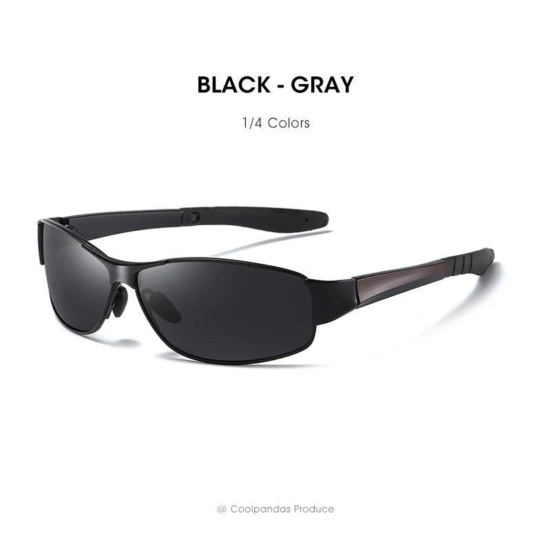 Polarized Square Metal Frame Sunglasses UV400 Anti-Glare Driving Fishing Glasses for Men Women