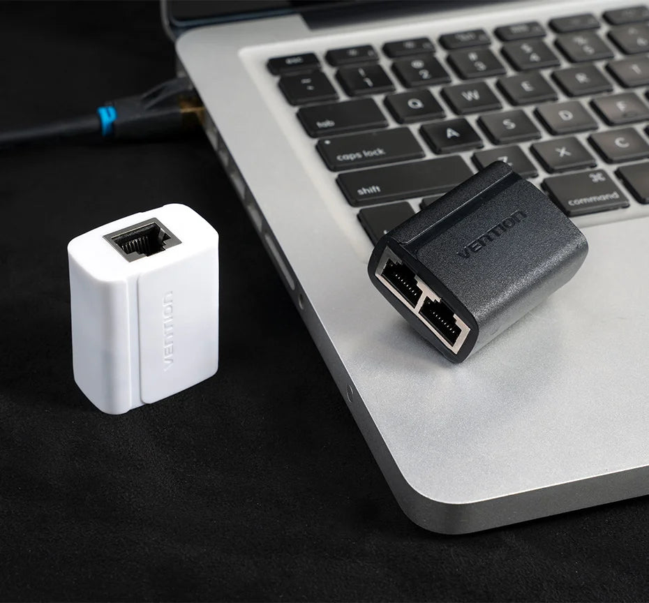 RJ45 Splitter Connector Adapter 1 to 2 Ways Ethernet Splitter Coupler Contact Modular Plug Connect Laptop Ethernet Cable