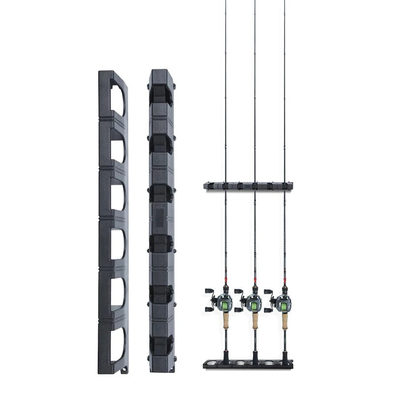 6-Rod Rack Fishing Pole Holder Fishing Rod Bracket Display Stand Organizer Support Mount Fishing Tackle