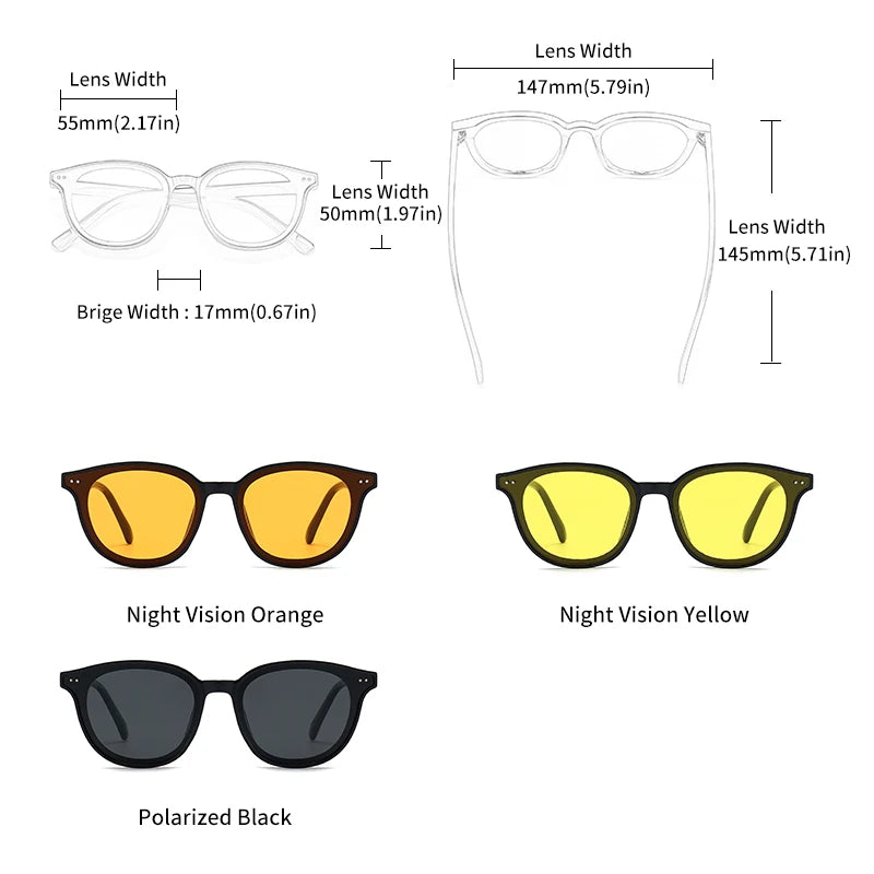 Night Vision Polarized Sunglasses Men Women Driving Goggles Yellow Lens UV400 Fashion Eyewear