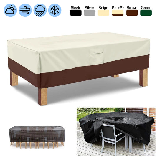 Heavy Duty Waterproof Patio Furniture Cover 420D Outdoor Dining Table Chair Rain Snow UV Protector