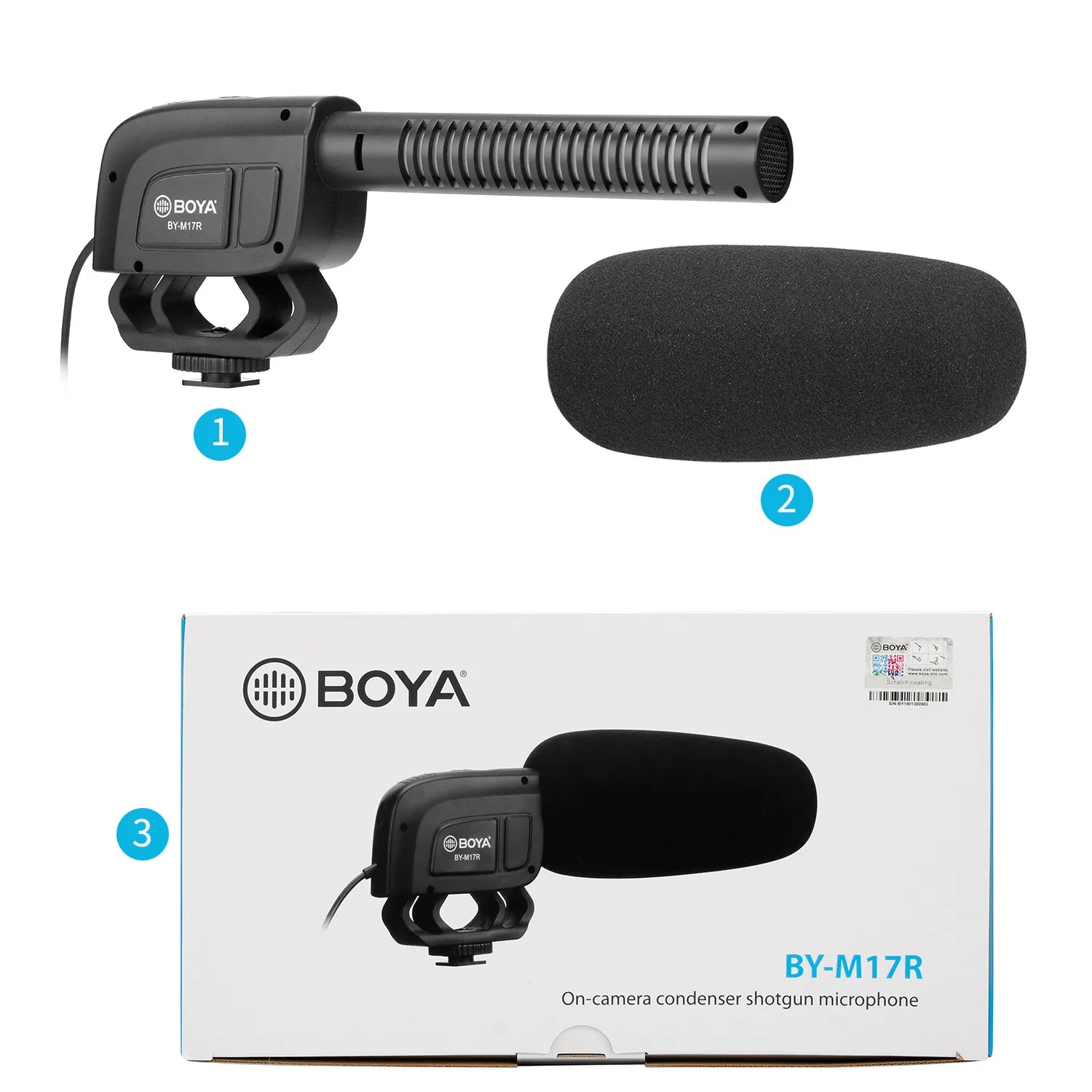 BY-M17R Condenser On-camera Shotgun Microphone for DSLR Camcorder Streaming Audio Recorders Video Shooting Vlogging Podcast