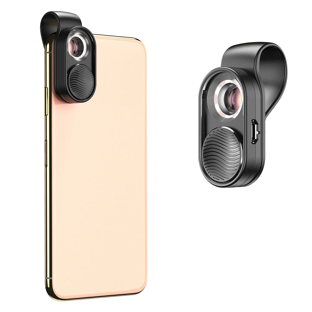 100X Smartphone Microscope Lens with LED Light Universal Clip