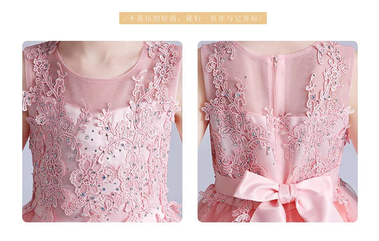 Summer New Girls Party Dresses for Evening Long Puffy Princess Dress Big Child Wedding Dress