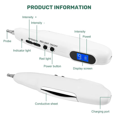 Electric Acupuncture Pen Digital Display Body Massager Meridian Energy Pen Relief Pain Magnet Therapy Massage Pen Health Care