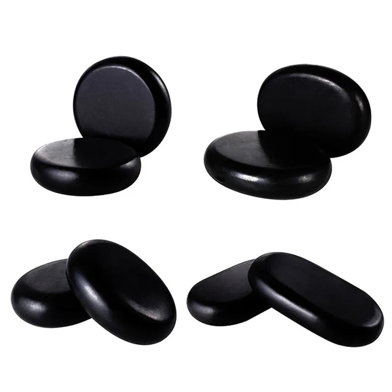 Black Natural Massage Stones Massage Lava Energy Massage Set Hot Spa Rock Basalt Body Beauty Health Care Stone