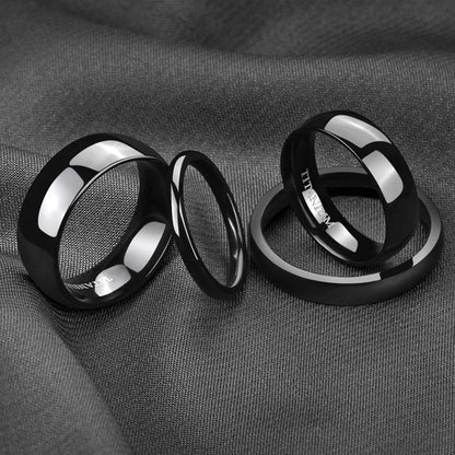 2/4/6/8mm Mens Wedding Band Polished Women Titanium Simple Engagement Classic