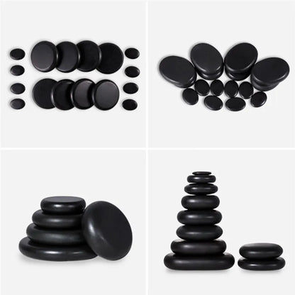 Black Natural Massage Stones Massage Lava Energy Massage Set Hot Spa Rock Basalt Body Beauty Health Care Stone