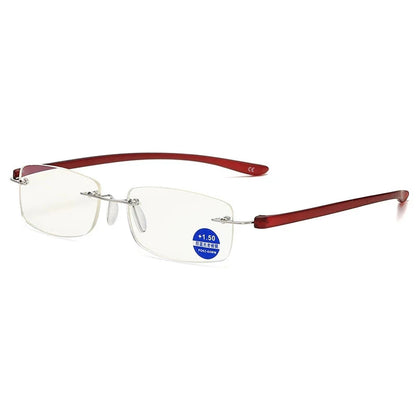 Rimless Reading Glasses Anti-Blue Light Presbyopia Spectacles Eyewear Ultralight Square Frameless Hyperopia Eyeglasses