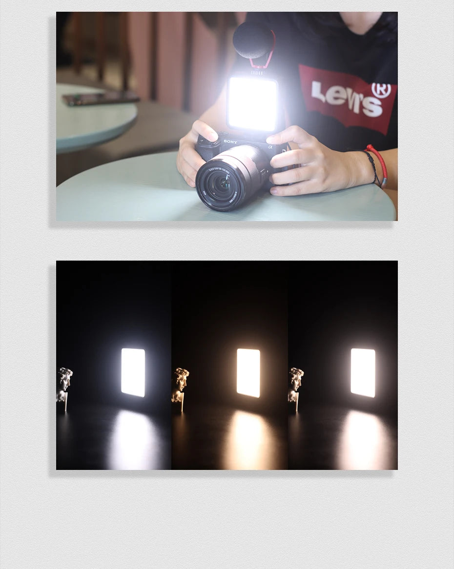 Mini LED Video Light On Camera Photo Studio Lighting Soft Diffuser Tiktok Youtube Livestream Vlog Light