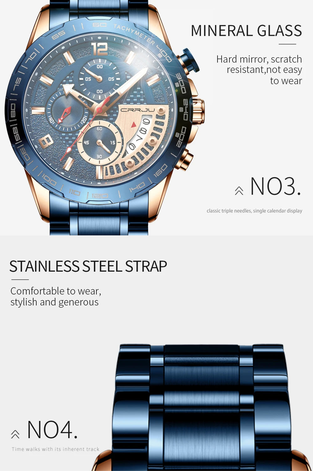 Mens Watches Fashion Stainless Steel Business Watch Luxury Luminous Waterproof Chronograph Quartz Watch Relogio Masculino