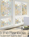 Window Privacy Film Rainbow Window Clings 3D Decorative Vinyl Stained Glass Window Decal Static Cling Sticker Non-Adhesive