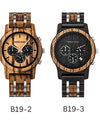 Wooden Watch in Quartz Stop Wristwatches Chronograph Waterproof Luminous Hands