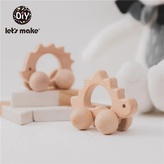 Wooden toy Car Shape Organic Beech For Babies Teether Kids Brain Game Toys Handmade Crafts Christmas Gift Cognitive Infants Toys