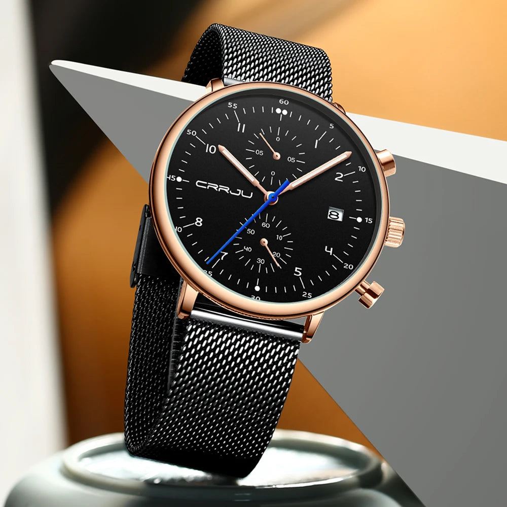 Mens Watch Top Luxury Brand Men Stainless Steel WristWatch Men's Military waterproof Date Quartz watches relogio masculino