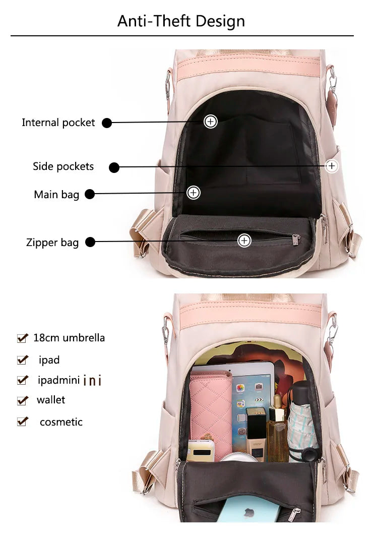 Waterproof Oxford Backpack Fashion Anti-theft Women Backpacks Print School Bag High Quality Large Capacity Backpack