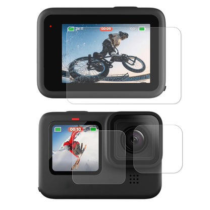 3 in 1 Front + Back 0.2mm Tempered Glass Screen Protector Camera Film For GoPro HERO 10 Black Sport Action Camera