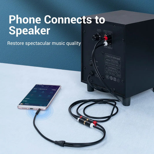 3.5mm Male to 2RCA Female AUX Cable RCA Jack Splitter Audio Y Cable for iPhone Computer Speaker Stereo 3.5 Cable RCA