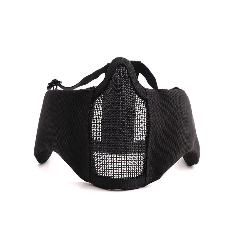 Airsoft Face Mask With Ear Mesh Face Breathable Mouth Mask Tactical Paintball Softair Protective Mask Shooting Hunting Equipment