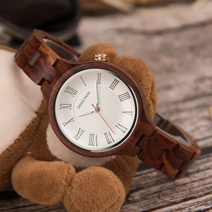 Wooden Watch in Japanese Quartz Wristwatches Red Sandalwood