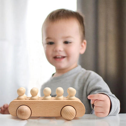 Montessori Wooden Toys for Children Puzzle Game Cartoon Wood Peg Dolls Educational Toy Car Newborn Baby Blocks Christmas Gifts