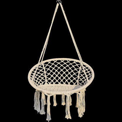 Nordic Style Hammock Chair Tassels Dreamy Round Hanging Chair Cotton Rope Macrame Swing Chairs