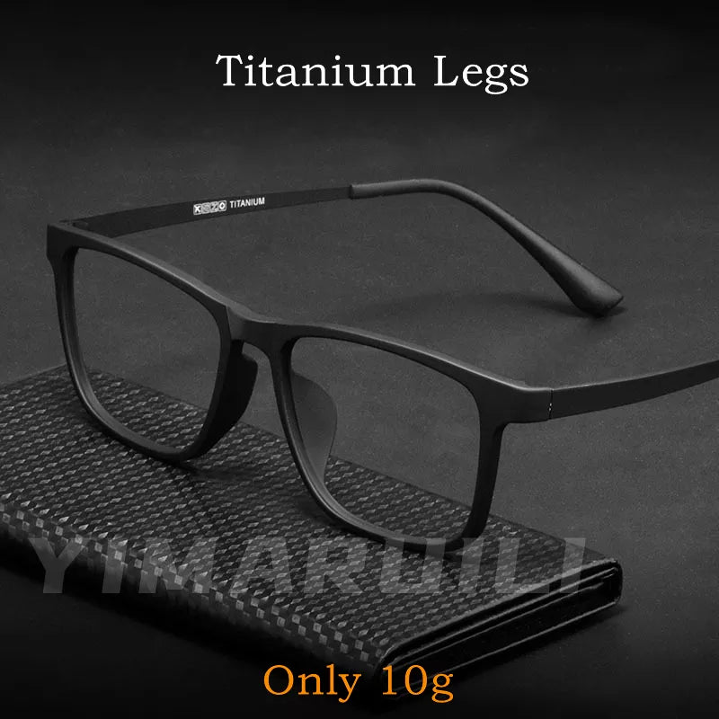 Ultra Light Square Comfortable Large Eyeglasses Pure Titanium Fashion Optical Prescription Glasses Frame Men HR3068