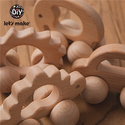 Wooden toy Car Shape Organic Beech For Babies Teether Kids Brain Game Toys Handmade Crafts Christmas Gift Cognitive Infants Toys