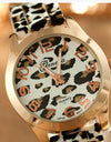 Geneva Watch Leopard Print Silicone Watch Fashion Casual Student Watch Leopard Print Color Quartz