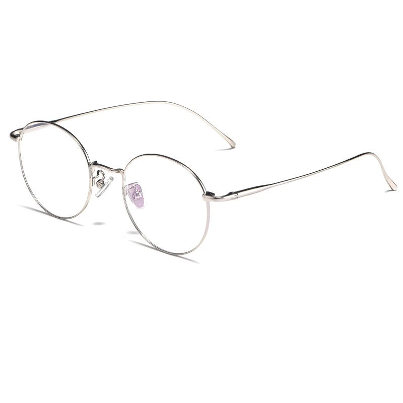 Super Light Fashion Pure Titanium Eyeglasses Frame Men And Women Round Retro Optical Prescription Glasses Frame 3216