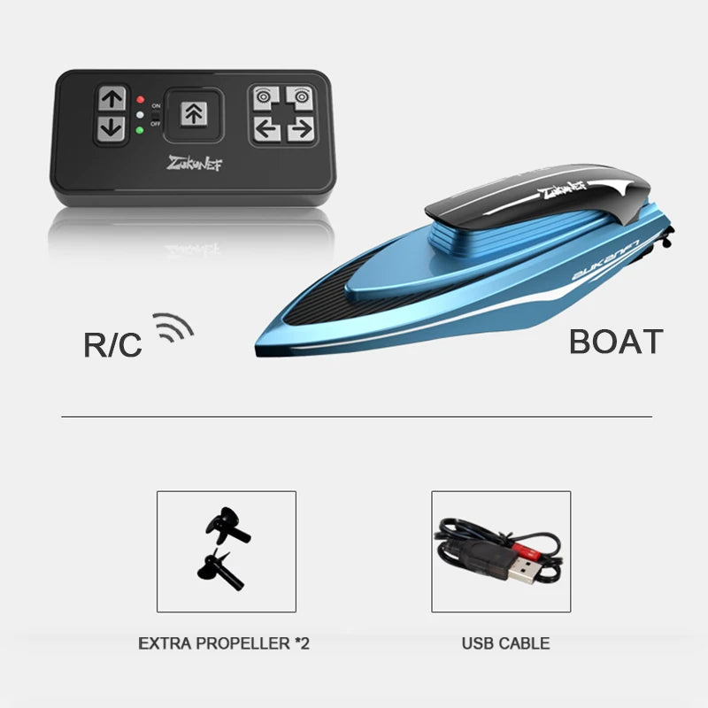 Mini RC Boats High Speed Electronic Racing Remote Control  Ship  Competition Water Toys Gifts Led Light