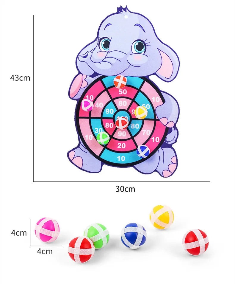 Sticky Ball Dart Target Board Cartoon Throw Ball Target Sticky Ball Board Interactive Educational Toy Christmas Gift