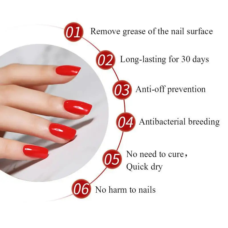 15ml Nail Primer Nail Prep Dehydrate Base Top Coat Gel Nail Polish No Need Of UV LED Lamp Nail Art Varnish Manicure