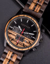 Wood Quartz Stop Watch Timer Luxury Chronograph Wristwatch Auto Date
