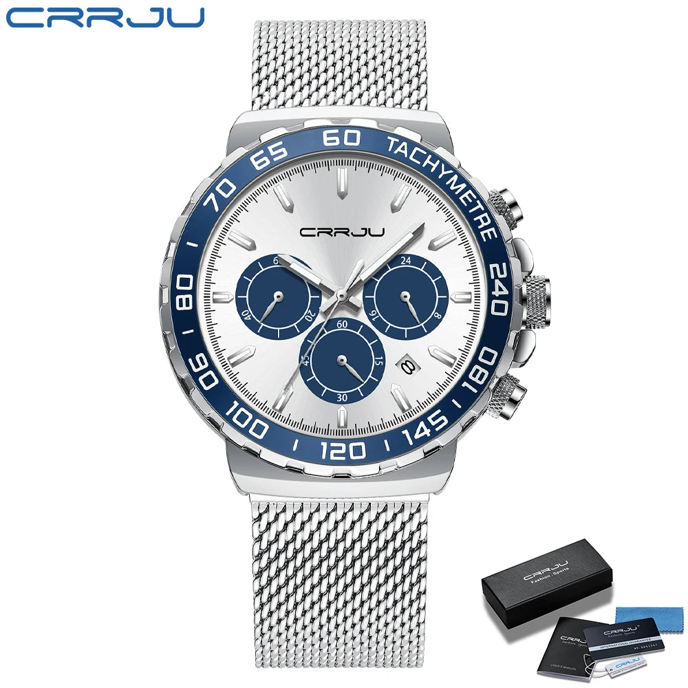 Men Watch Quartz New Japanese Chronograph Top Brand Waterproof Stainless Wristwatches with date Relogio Masculino