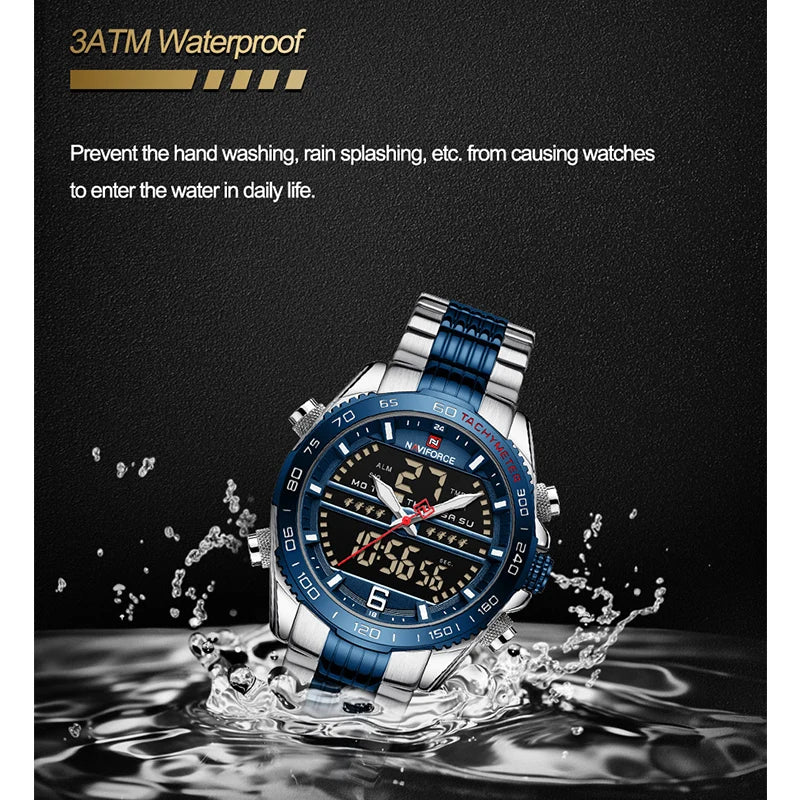 Digital Sport Watch For Men Steel Waterproof Chronograph Clock Fashion Luminous Quartz Wrist watches Man