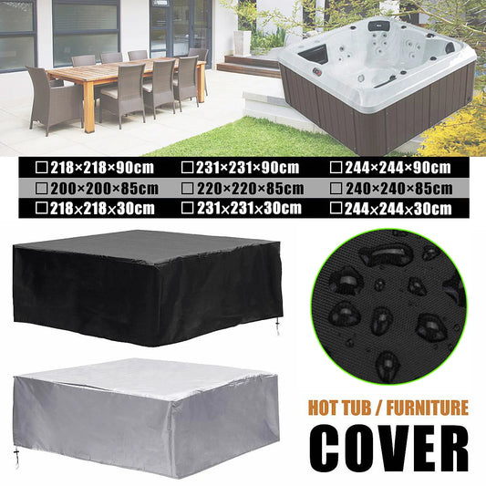 Universal Hot Tub Cover Waterproof UV Resistant Spa Dust Protector All-Weather Outdoor Cover