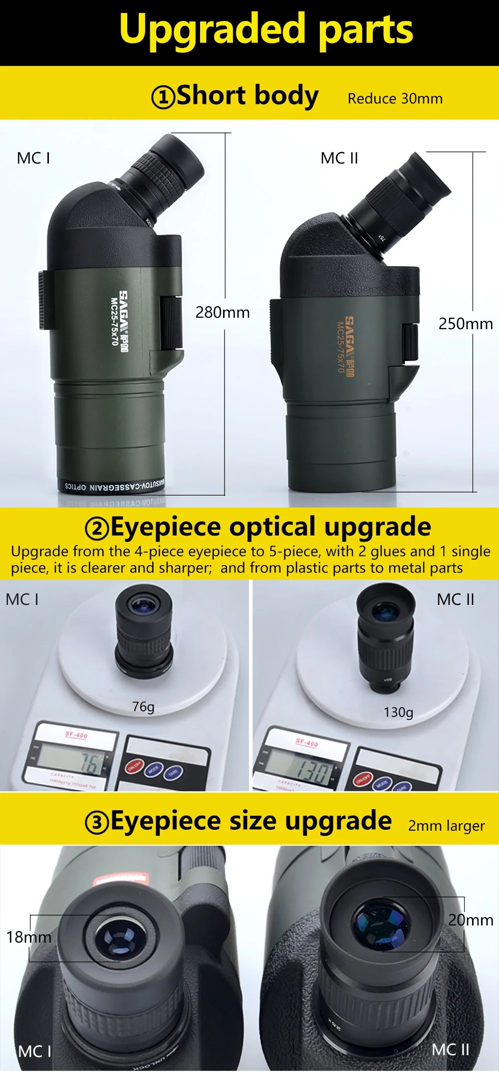 Professional Spotting Scope, Monocular Telescope,  Waterproof Telescope, Hunting Bird Watching Target, MC25-75x70 Zoom