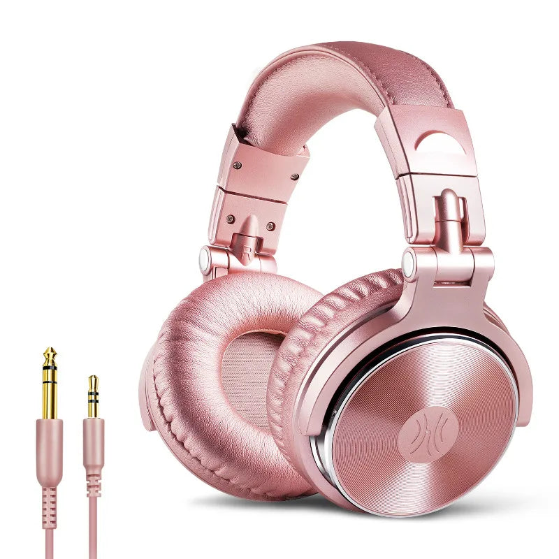 Wired HiFi Headphones Professional Studio DJ Headphones With Mic Over Ear Hi-Res Headset Monitoring For AMP Guitar Phone