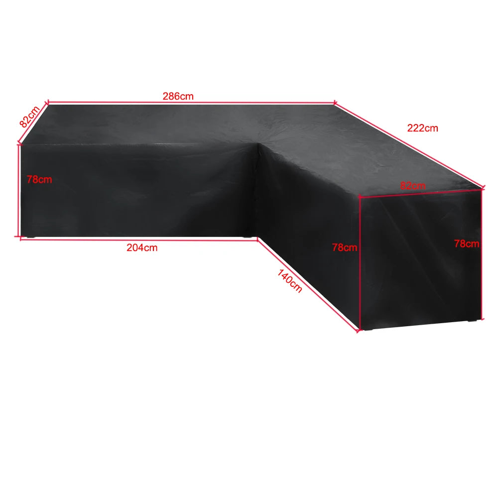 Waterproof L Shape Patio Furniture Cover Outdoor Garden Sofa Dustproof Rain Snow UV Protector